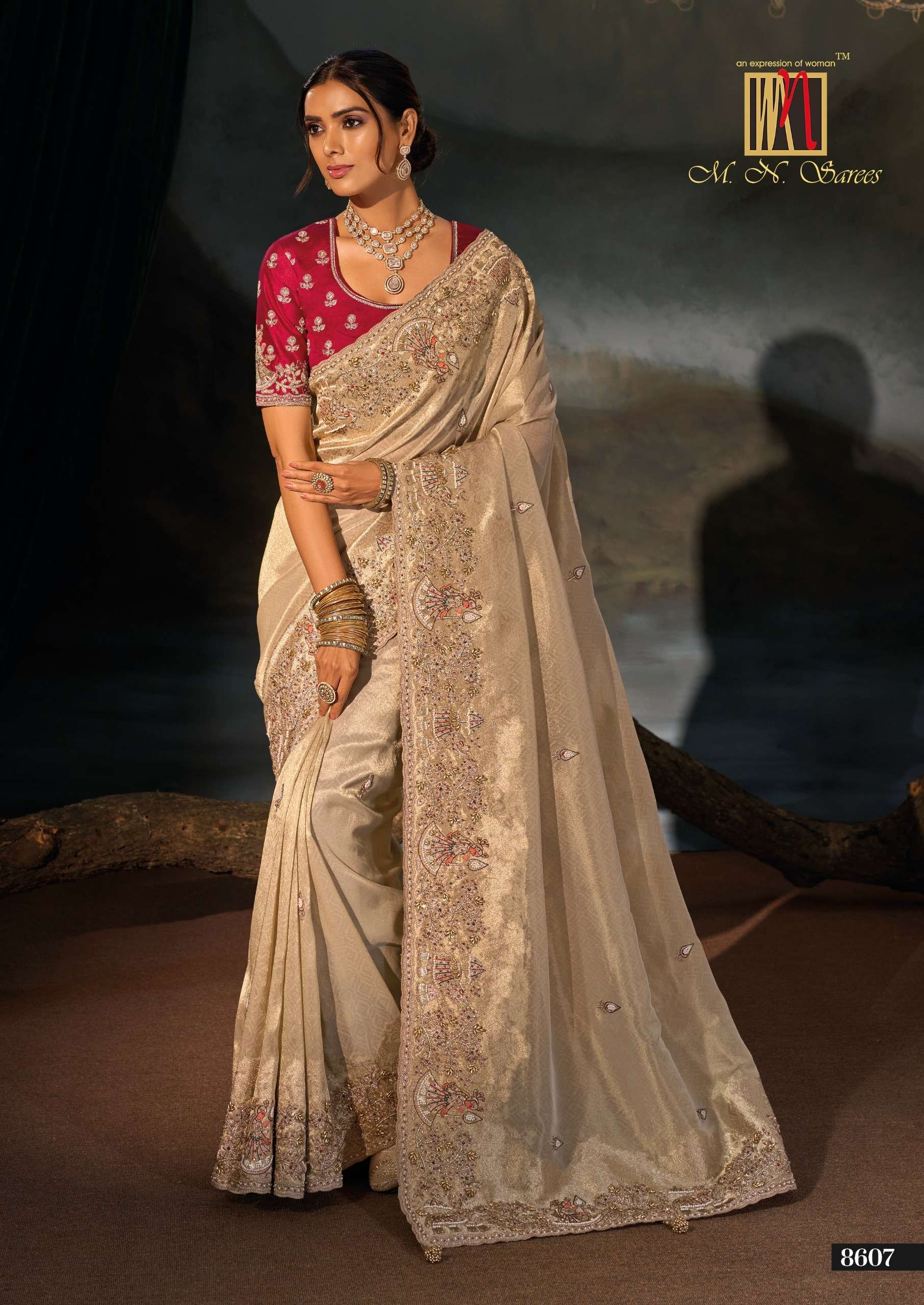 M N 8600 Series 8601 To 8613 the Royal and classic Heritage Collection saree wholesale in surat
